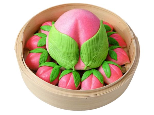 Traditional Longevity Peach Bun Set (Red Bean Paste)